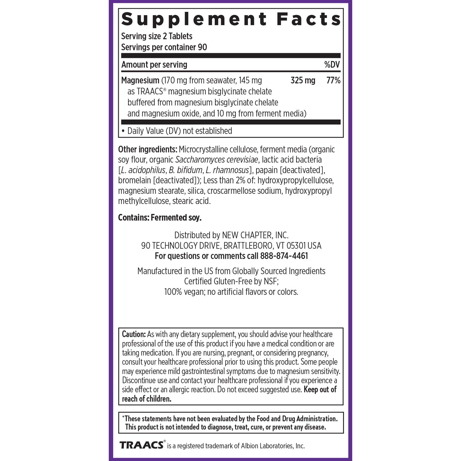New Chapter Magnesium Complex ingredients highlight sea-sourced and fermented magnesium