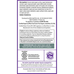 New Chapter Men's Multivitamin 40+ packaging confirms gluten-free and non-GMO certifications.