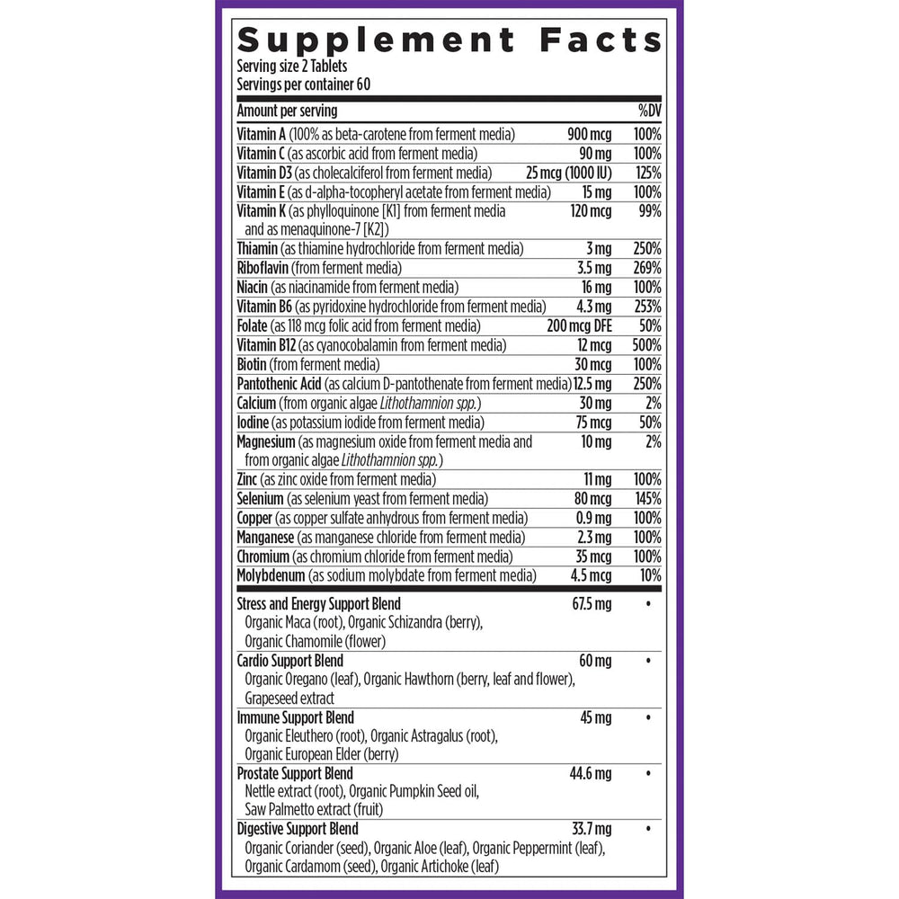Energy-support B vitamins in New Chapter multivitamin for daytime activity