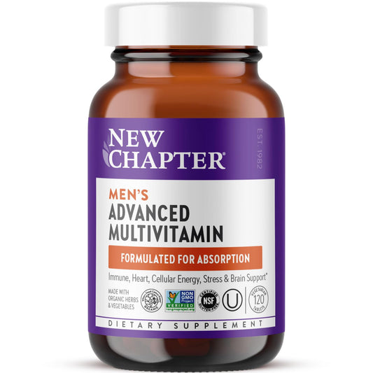New Chapter Men's Multivitamin packaging showing the bottle for daily, easy-to-digest support