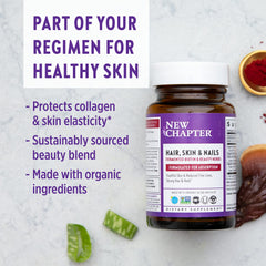 New Chapter non-GMO vegan certifications visible on packaging