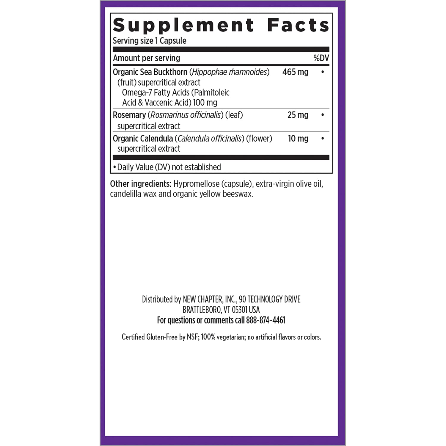 New Chapter non-GMO verified label on packaging.