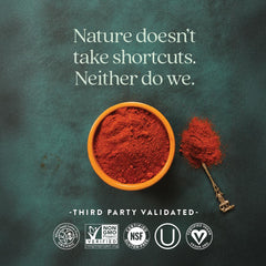New Chapter organic algae ingredients underline clean, plant-based nutrition.