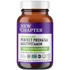 New Chapter Perfect Prenatal bottle front showing fermented whole-food vitamins for daily prenatal support