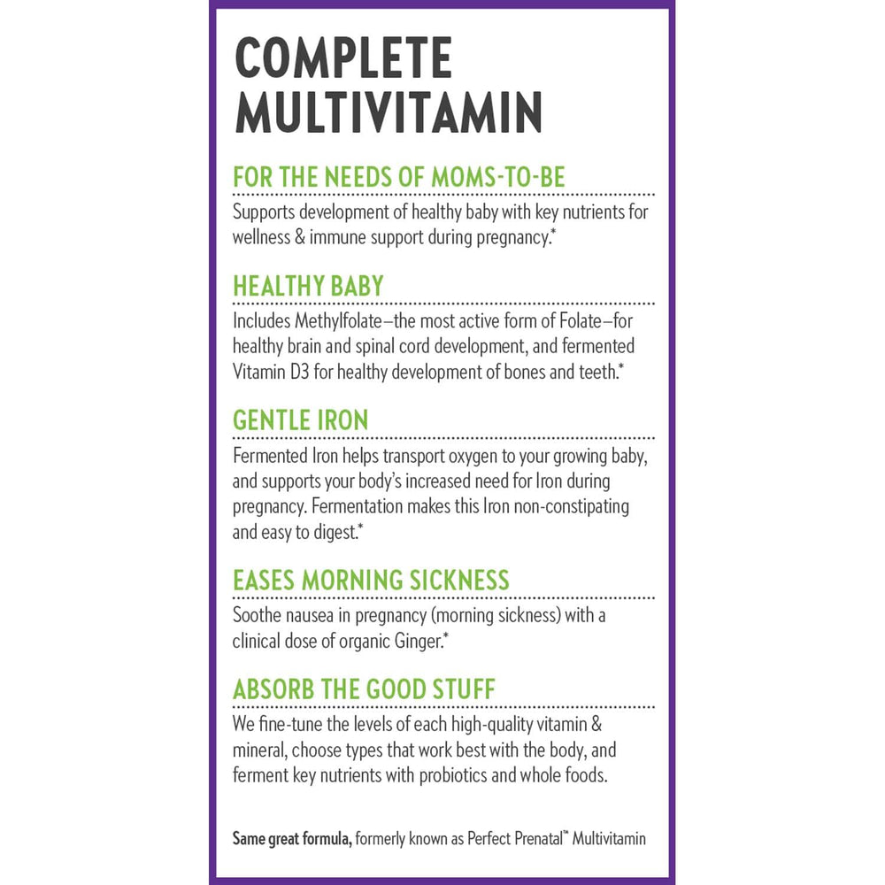 New Chapter Perfect Prenatal vegetarian and gluten-free formula.