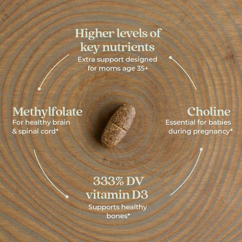 New Chapter Prenatal ginger dosage image suggests nausea support.