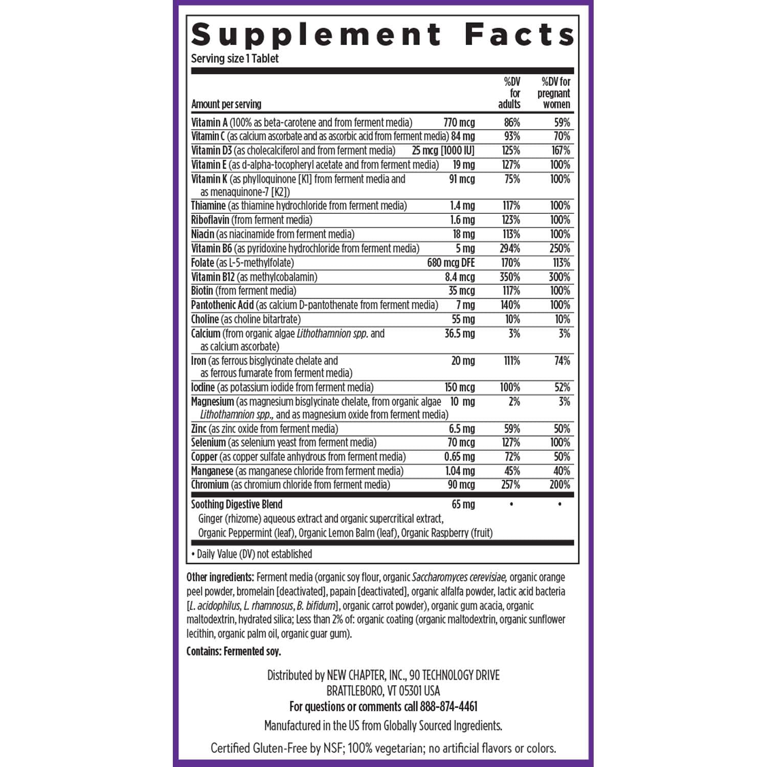 New Chapter Prenatal methylfolate-choline emphasis in the blend.
