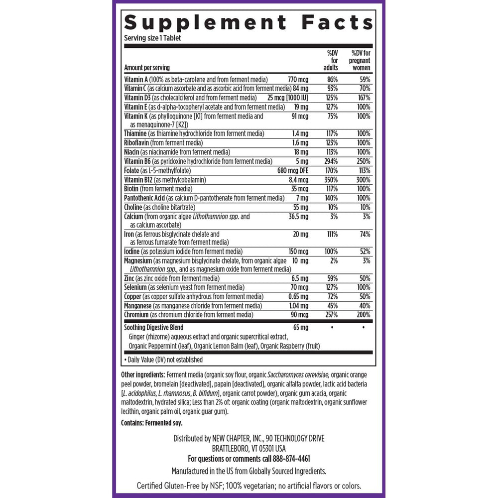 New Chapter Prenatal methylfolate-choline emphasis in the blend.