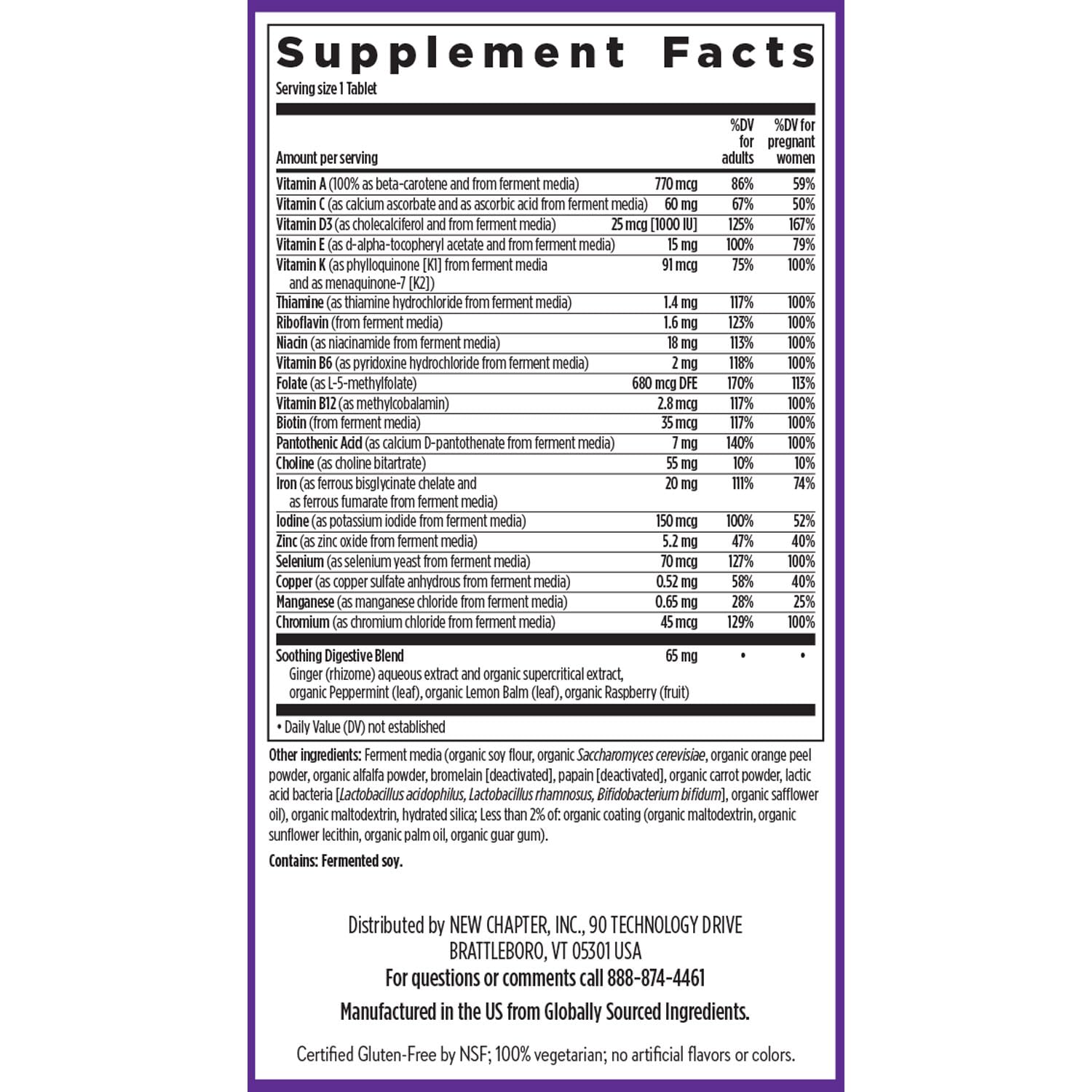 New Chapter Prenatal tablets in hand for convenient daily nutrition.