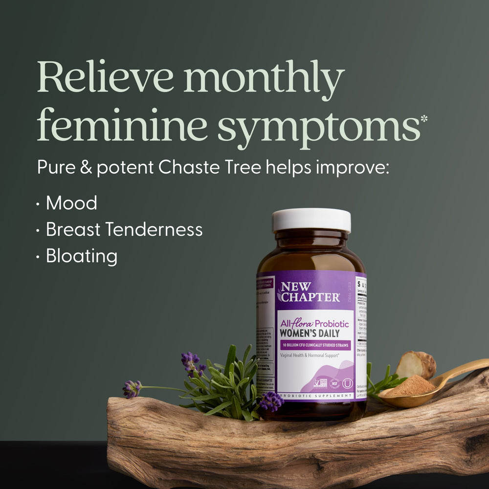 New Chapter Probiotics image featuring prebiotic fiber for gut fuel.