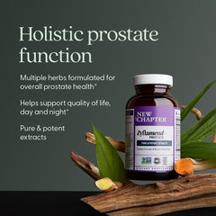 New Chapter Prostate pumpkin seed oil bottle highlights plant-based antioxidant support.