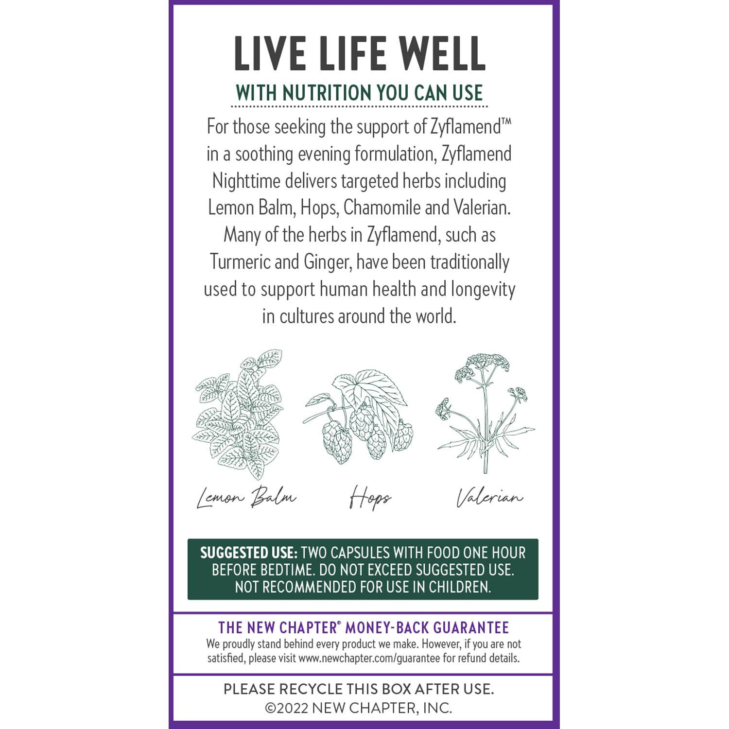 New Chapter Zyflamend Nighttime lemon balm leaves featured for soothing evenings