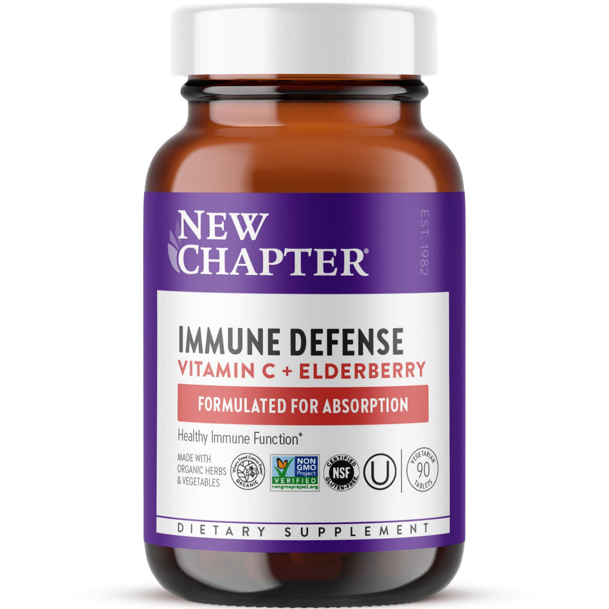 New Chapter Vitamin C Immune Defense bottle for daily immune support on the go.