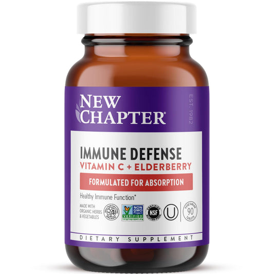 New Chapter Vitamin C Immune Defense bottle for daily immune support on the go.