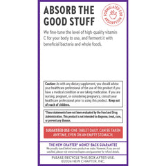 New Chapter non-GMO and gluten-free icons reinforce product quality.