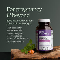 New Chapter Wholemega for Moms bottle being poured for daily use