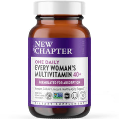 New Chapter Women’s One Daily 40+ bottle for daily energy and well-being.