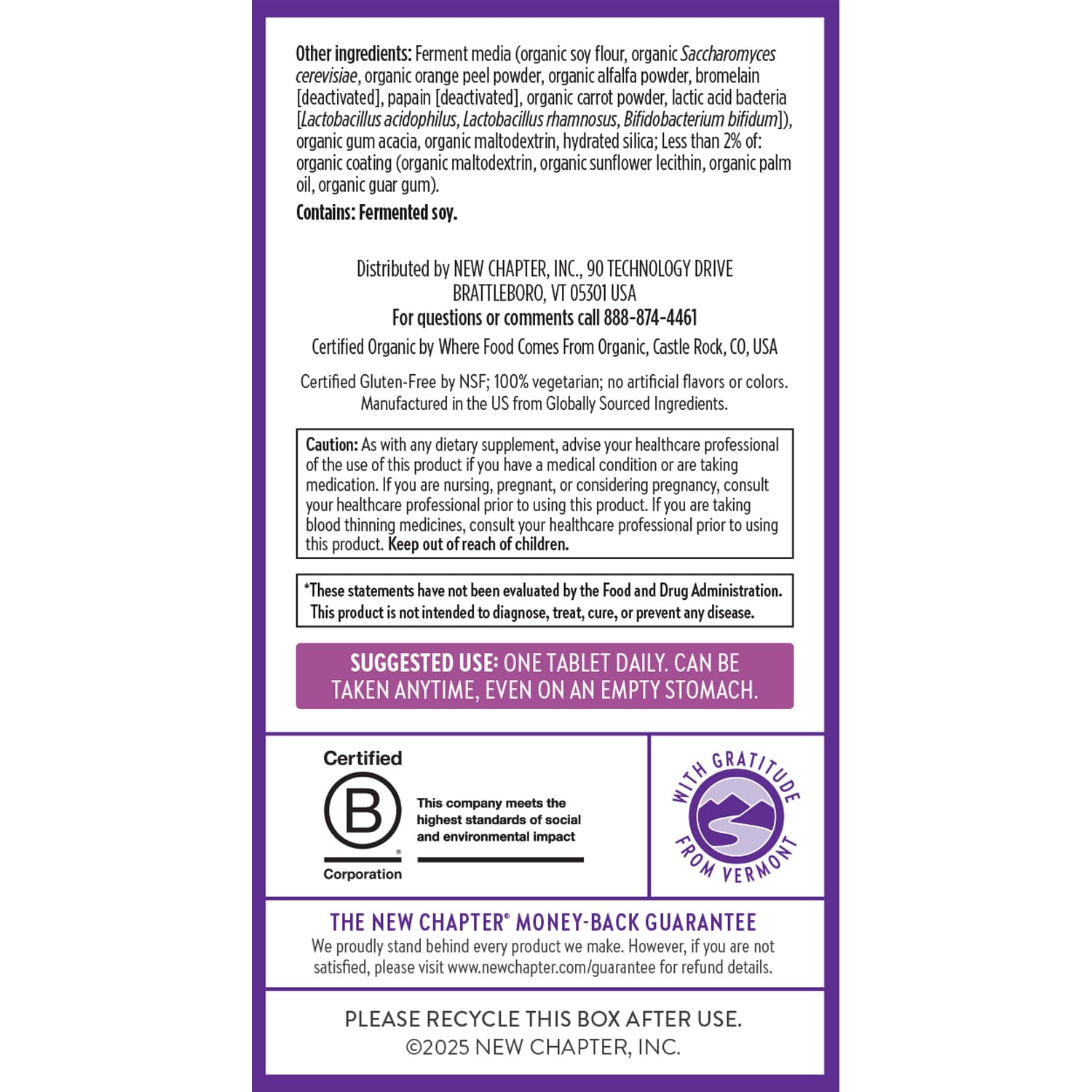 New Chapter Women’s One Daily 40+ vitamin palette illustrates supportive nutrient blend.