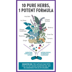 New Chapter Zyflamend herbal blend closeup shows ten herbs.
