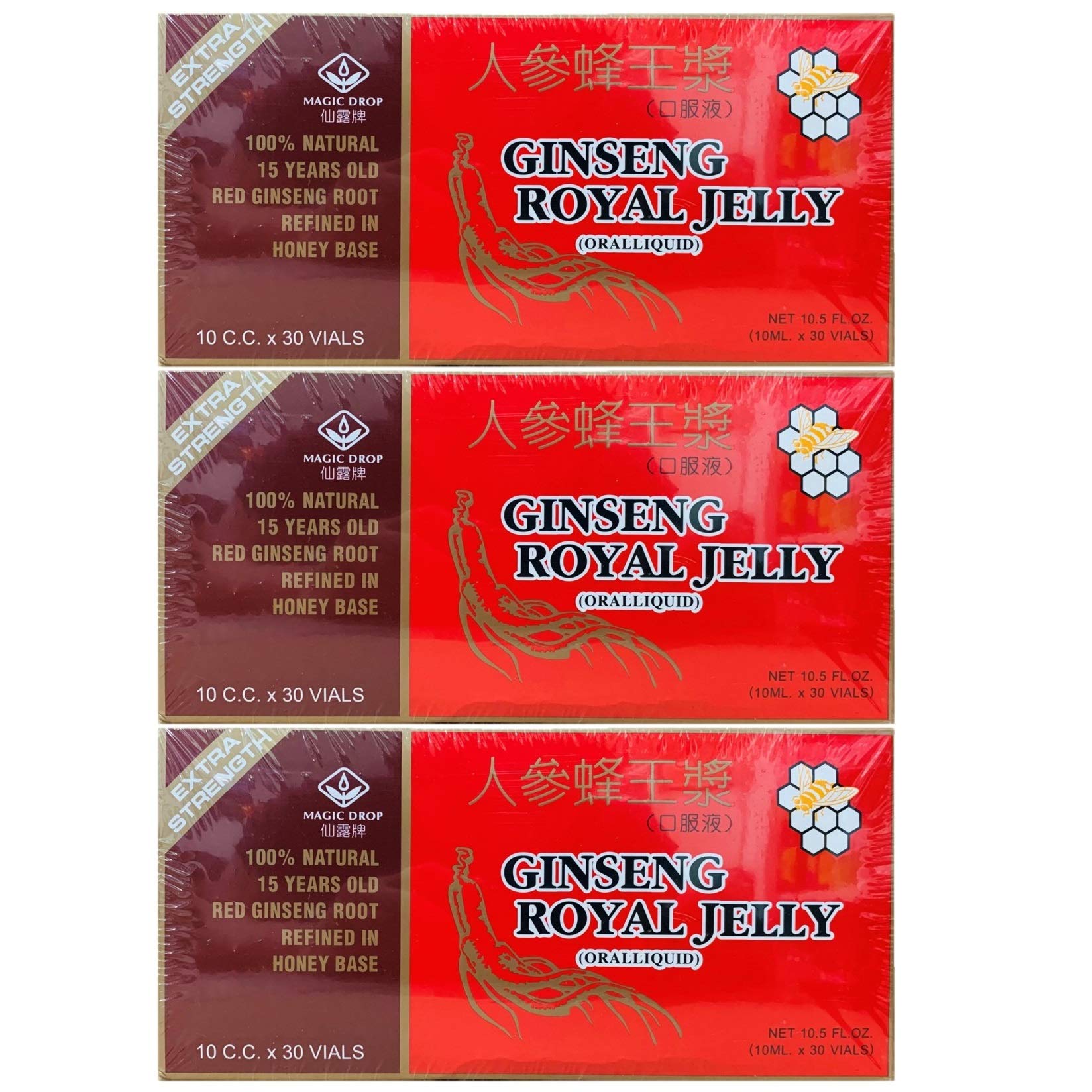 New Green Nutrition 3-boxes Magic Drop Ginseng Royal Jelly bottle pour shows convenient daily doses