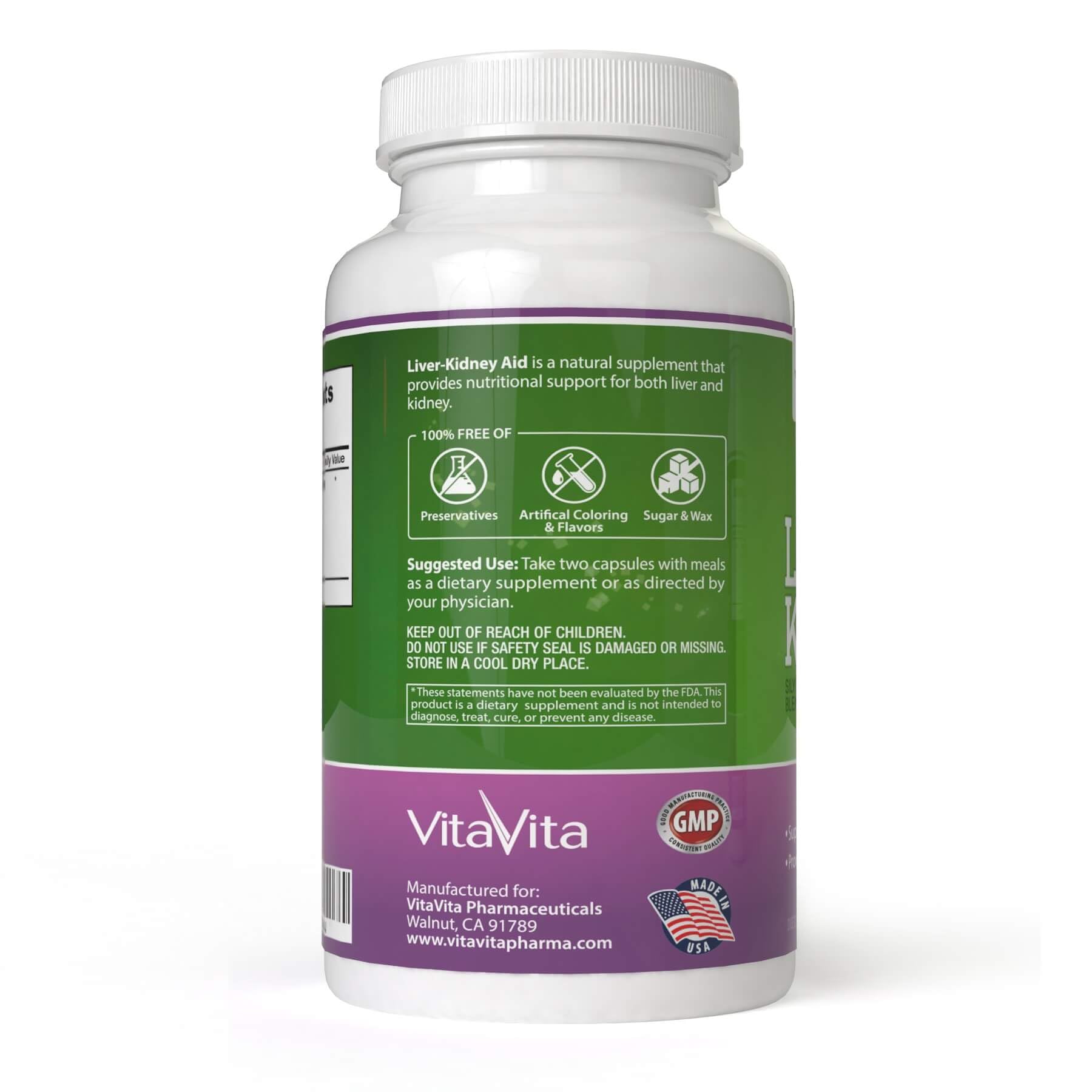 New Green Nutrition Liver Kidney Aid softgels close-up revealing herbal formula.