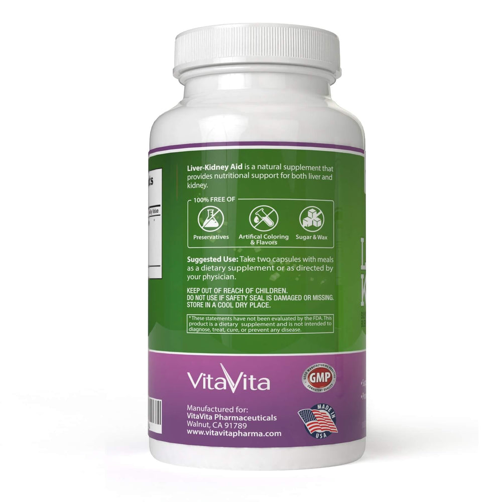 New Green Nutrition Liver Kidney Aid softgels close-up revealing herbal formula.