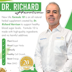 New Life Formula 1D bottle dosage label highlights easy daily intake.