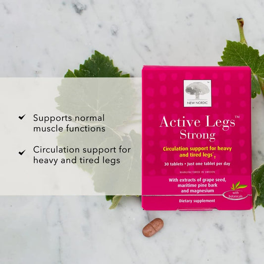 New Nordic Active Legs Strong tablets arranged for display and use