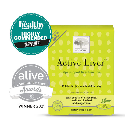 NEW NORDIC Active Liver bottle front, convenient daily supplement