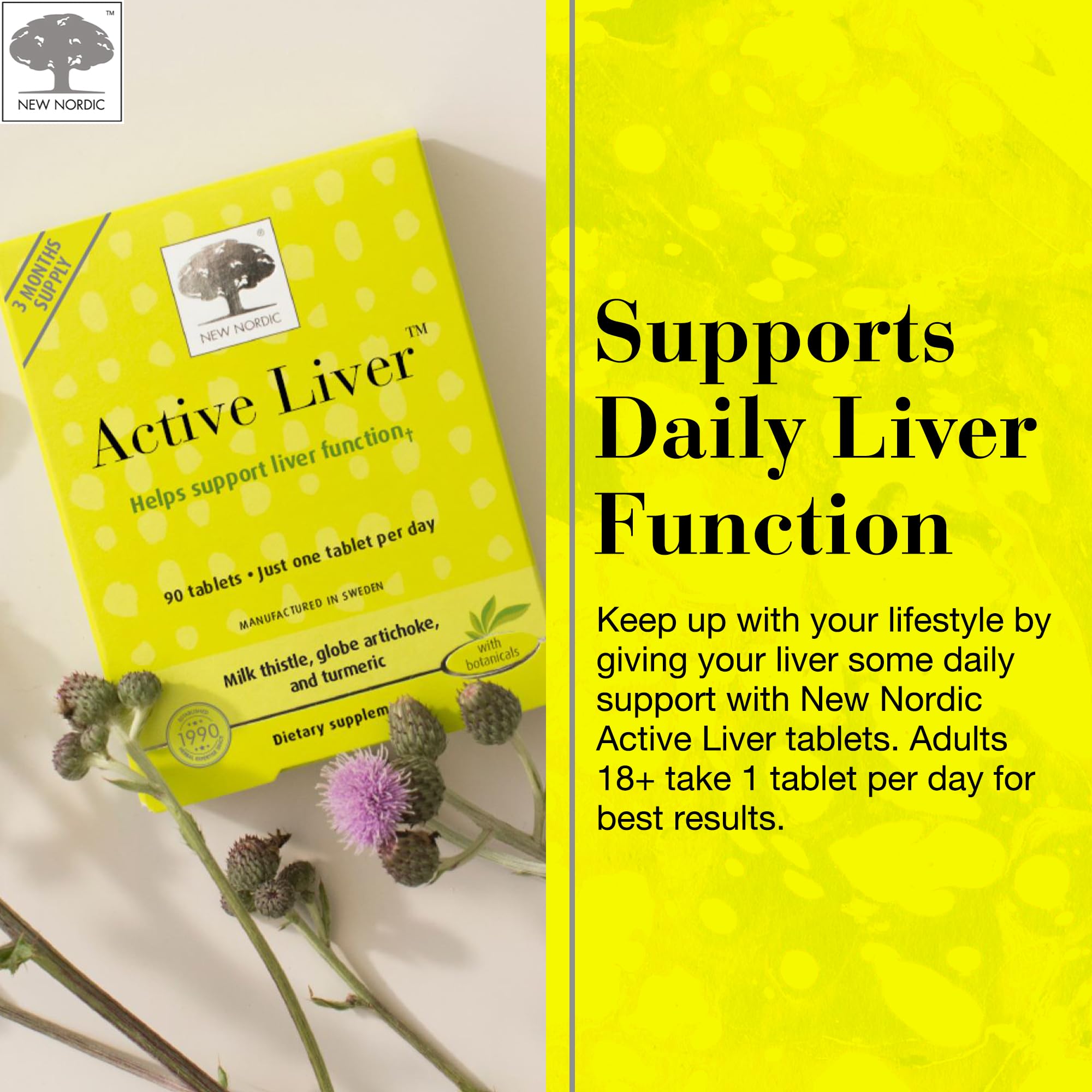 NEW NORDIC Active Liver milk thistle extract, a traditional botanical