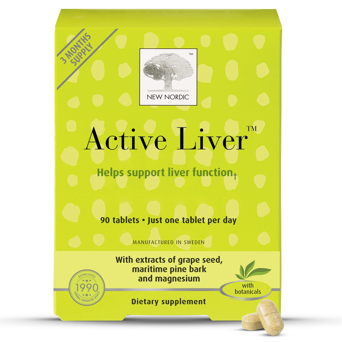 NEW NORDIC Active Liver tablet closeup for daily liver support and digestion