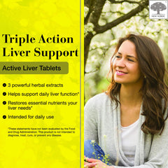 NEW NORDIC Active Liver tablets closeup showing plant-based ingredients.