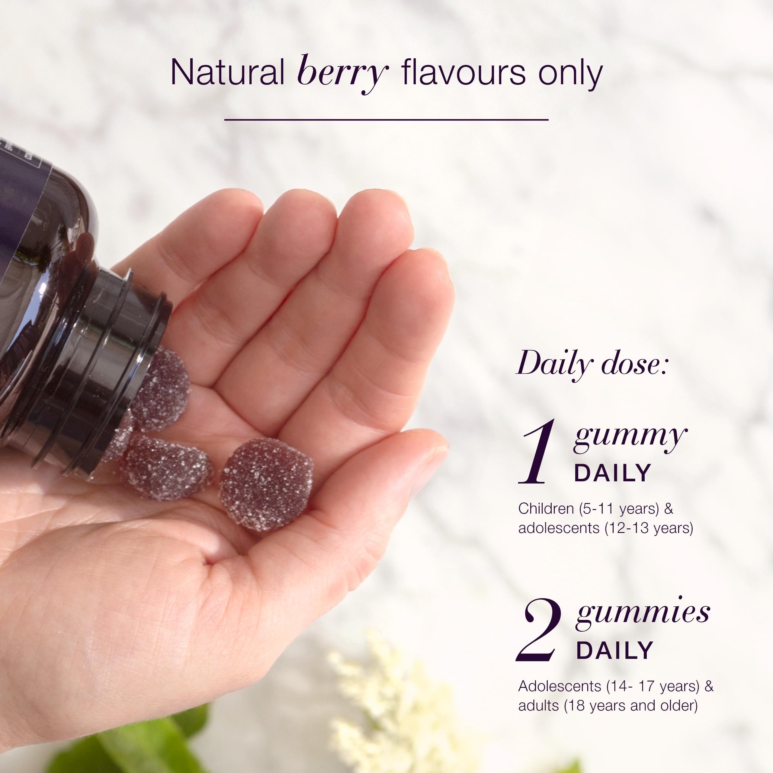 New Nordic Elderberry gummies ingredients and botanicals.