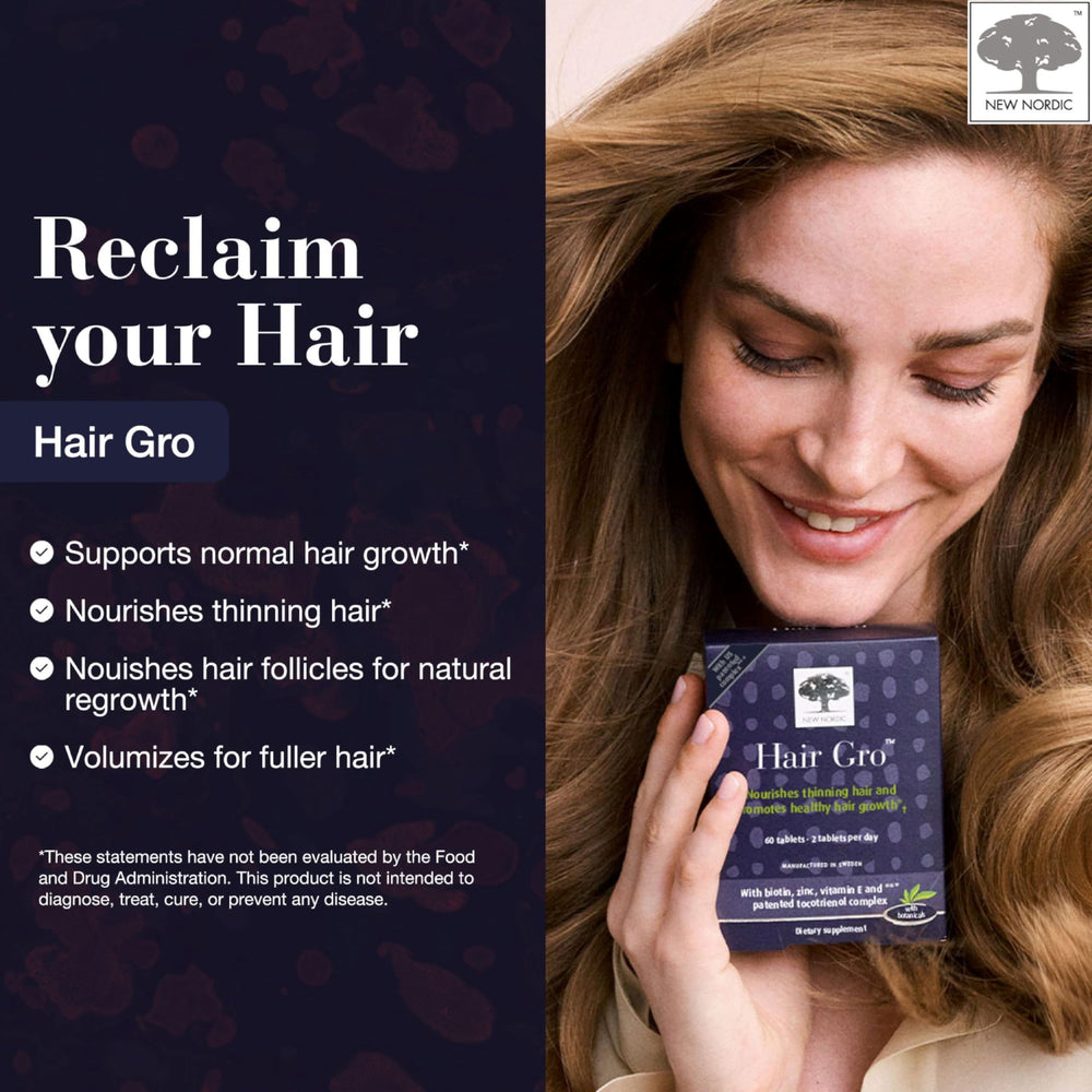 NEW NORDIC Hair GRO tablets for daily use to support hair health