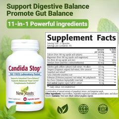 Packaging of New Roots Herbal Candida Cleanse emphasizing plant-based wellness.