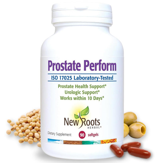 NEW ROOTS HERBAL Prostate softgel bottle for daily urinary comfort.