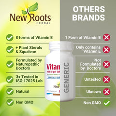 New Roots Herbal Vitamin E blend with all eight tocopherols and tocotrienols
