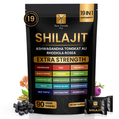 New Trends Shop Shilajit Gummies 19-in-1 bottle supports daily energy and focus