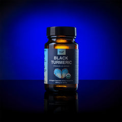 New Universe Food NUF Organic Black Turmeric roots showing whole root freshness.