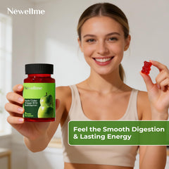NEWELLME ACV Gummies on-the-go serving size and packaging display.
