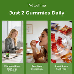 NEWELLME ACV Gummies texture close-up showing chewy bite