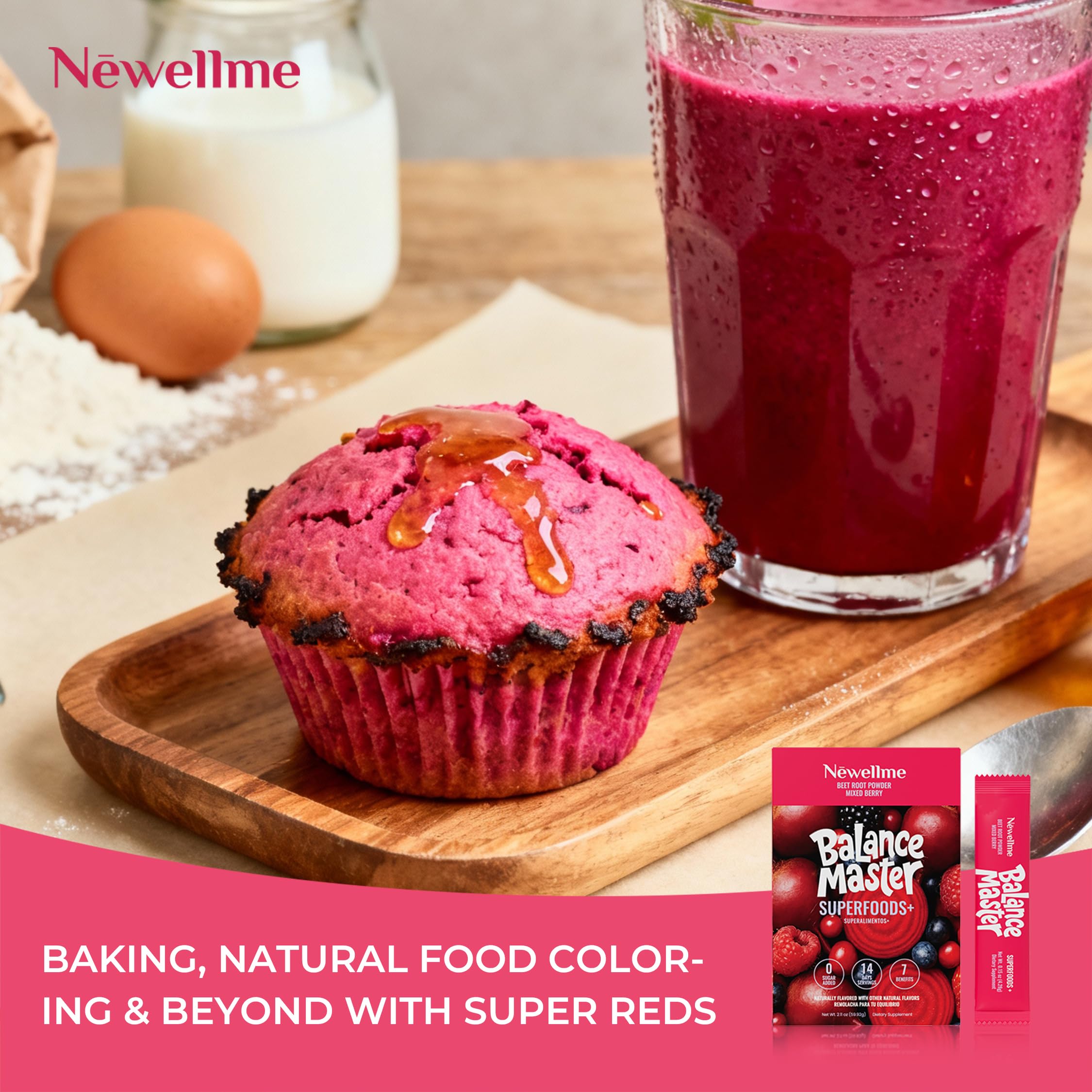NEWELLME Balance Master natural red color for baking and drinks.