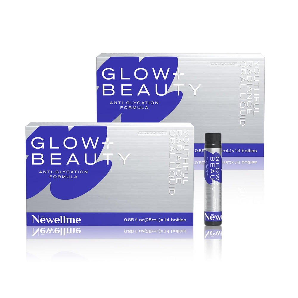 NEWELLME Glow+Beauty bottle pour for convenient daily hydration.