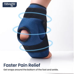 NEWGO ankle wrap dual fabric design reduces condensation during therapy.