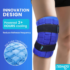 NEWGO knee ice pack's flexible contour fits snugly around the knee joint.