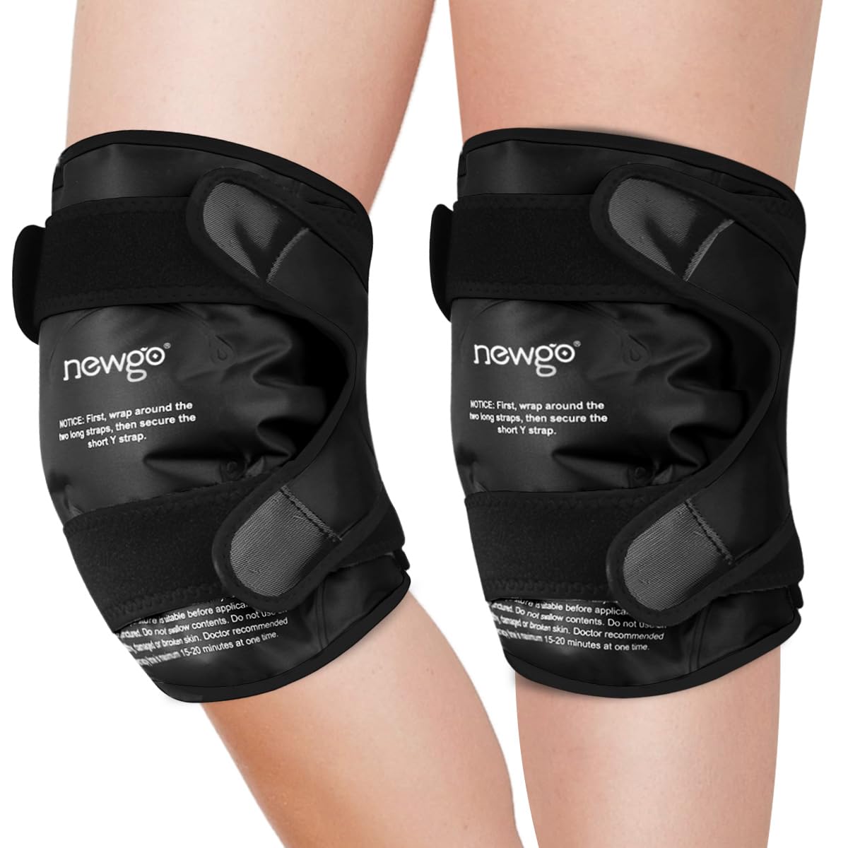 NEWGO knee ice pack full-coverage wrap cools the entire knee for relief.