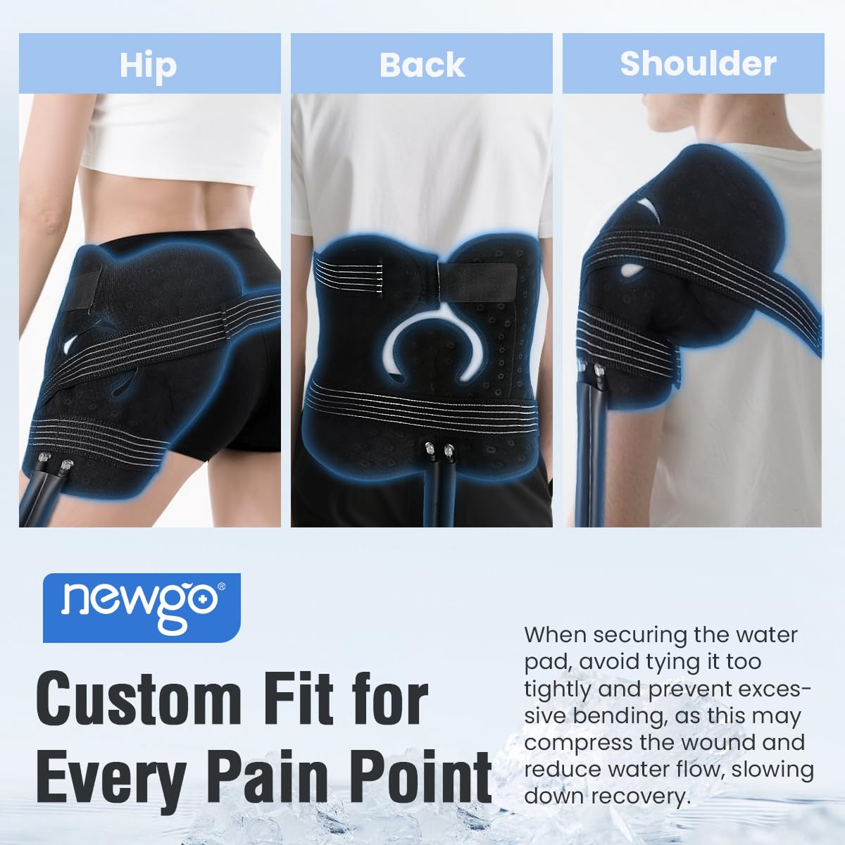 NEWGO lightweight ice machine with adjustable strap for at-home use