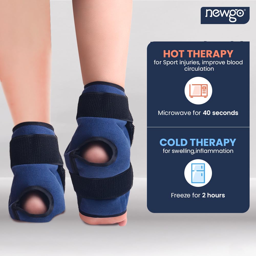 NEWGO pair of reusable compression wraps for hot and cold therapy.