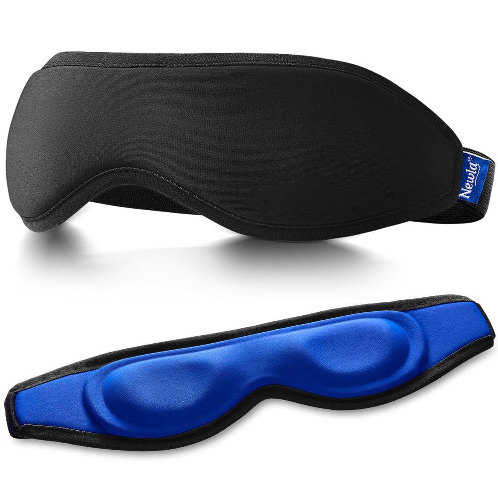 NEWLA contoured cooling eye mask with 3D fit for direct eyelid contact and comfort