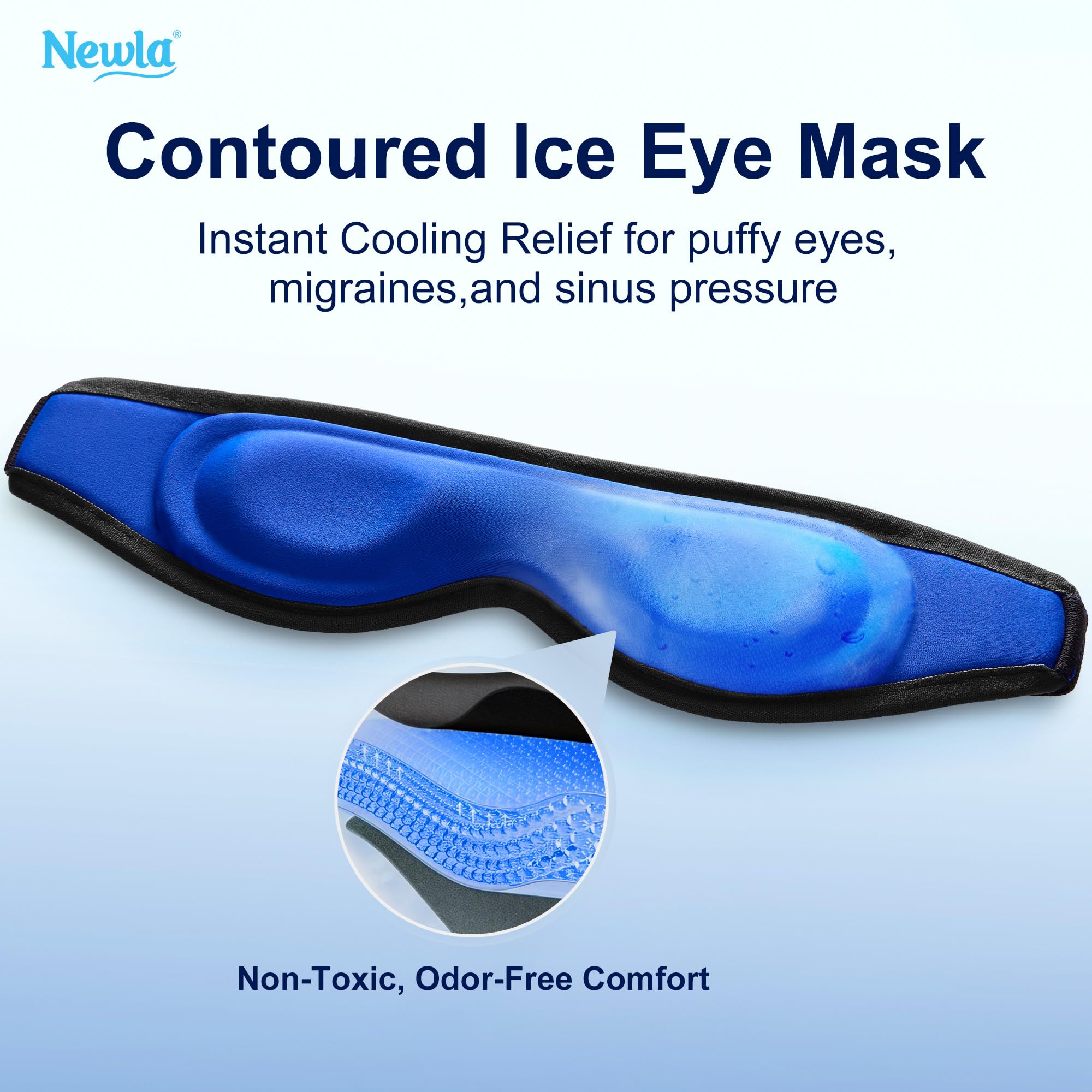 NEWLA cooling eye mask provides soothing weight for tension relief